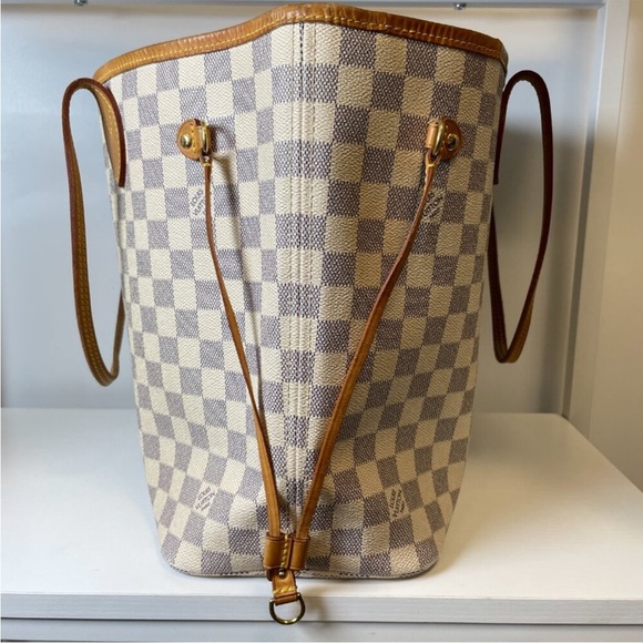 AUTHENTIC LOUIS VUITTON DAMIER AZURE NEVERFULL MM BAG - Picture 11 of 12